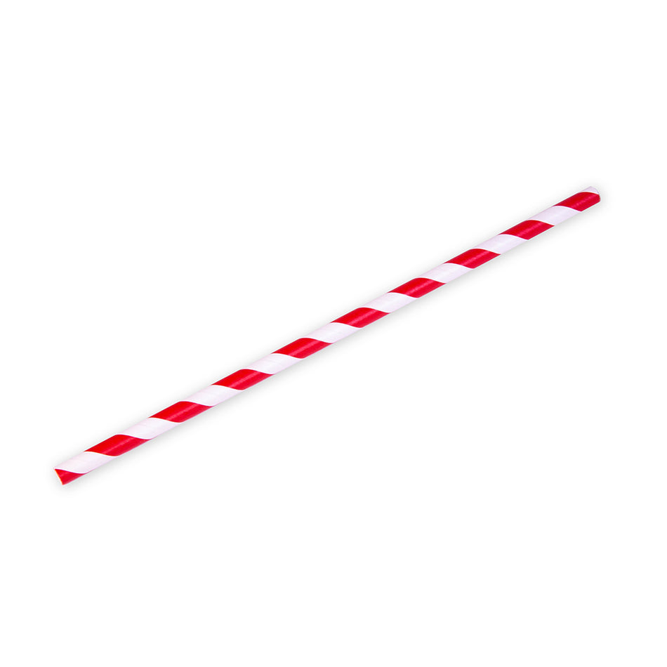 0.248" x 7.75" Jumbo Straw - Yellow/White - Unwrapped, 4800/CS